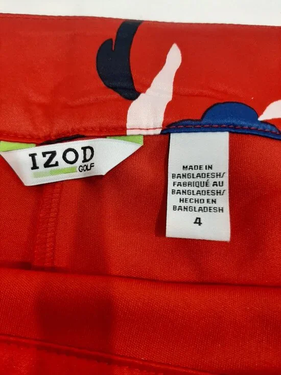 Izod retro coquette pinup girl pop art silky pleated tennis mini skirt skort - Picture 10 of 16